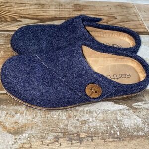 Earth Ezra Slip On Clogs Mules Women 7 Navy Blue Coastal Cork Orthopedic ETEZRA2
